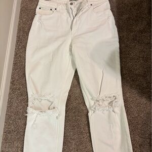 White Abercrombie straight leg jeans